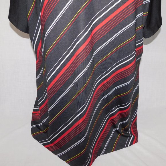 Nancy Lopez Womens Plus Size 1X Black Red White Striped Golf Polo Shirt - Picture 5 of 10